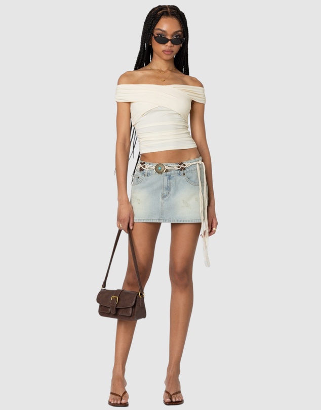 EDIKTED - Crisscross Off Shoulder Top