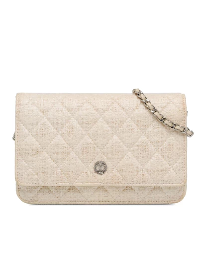 Pre-Loved by Azura Reborn - Pre-Loved CC Coated Tweed Wallet On Chain