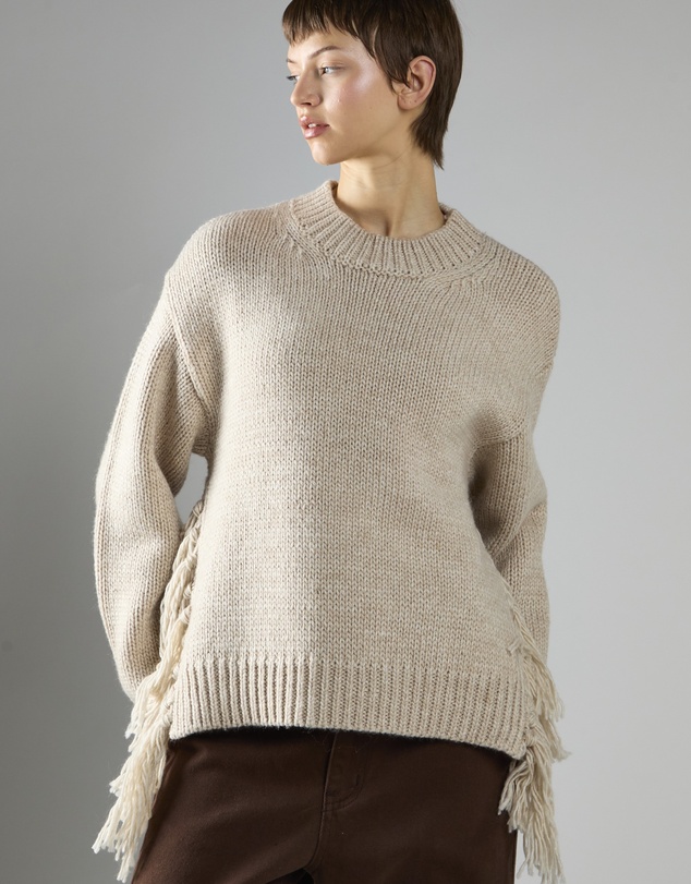 Glamorous - Fringe Trim Crew-Neck Jumper