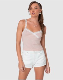 EDIKTED - Amilia lace trim tank top