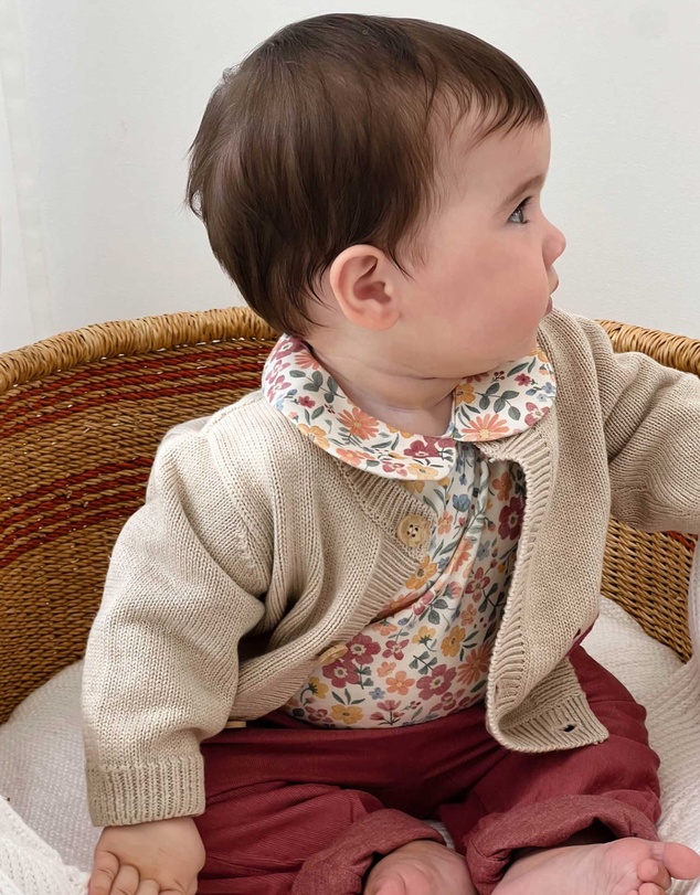 Purebaby - Wild Flower Collar Bodysuit -Kids-Babies