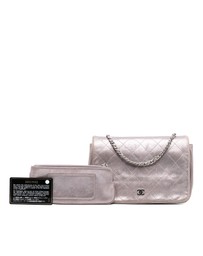 Pre-Loved by Azura Reborn - Pre-Loved CC Quilted Metallic Lambskin Wallet On Chain