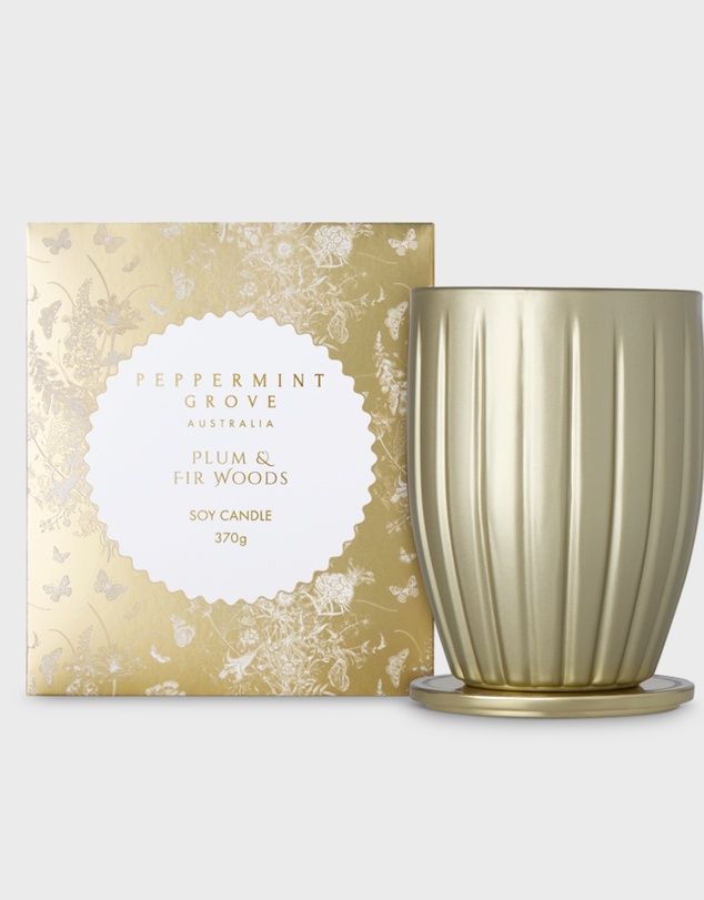 Peppermint Grove - Plum & Fir Woods Soy Candle 370g