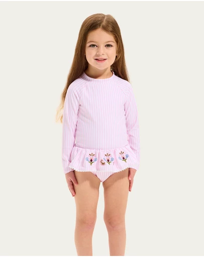 Seafolly - Stripe Embroidered Paddlesuit - Kids