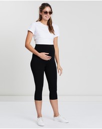 Angel Maternity - Maternity 2-Pack Basic Capri Length Leggings