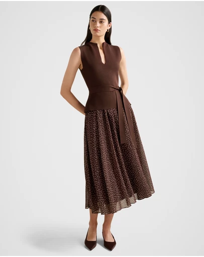 Forever New - Catherine Woven Mix Knitted Dress