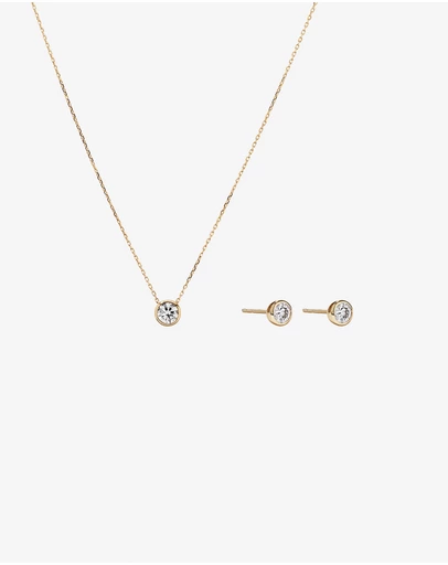 Michael Hill - Solitaire Stud & Pendant Box Set with 01.00 Carat TW of Laboratory-Grown Diamonds in 10kt Yellow Gold