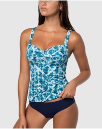 Nip Tuck Swim - Celestial Waters Joanne Multifit Ruched Front Tankini Top
