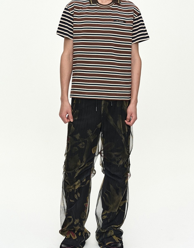 Andersson Bell - Stripe Layered Collar T-Shirt