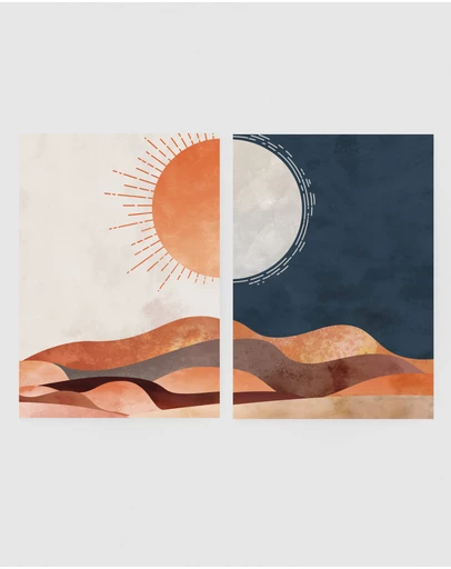 Inka Arthouse - Moon Desert Set of 2 Art Prints