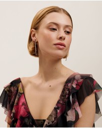 Ted Baker - Isalie Crystal Baguette Slinky Drop Earrings