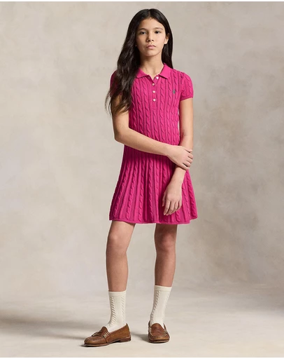 Polo Ralph Lauren - Cable-Knit Cotton Polo Sweater Dress - Babies-Teens