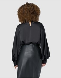 Pink Dusk by Curve Project - Truth Hurts High Neck Blouse