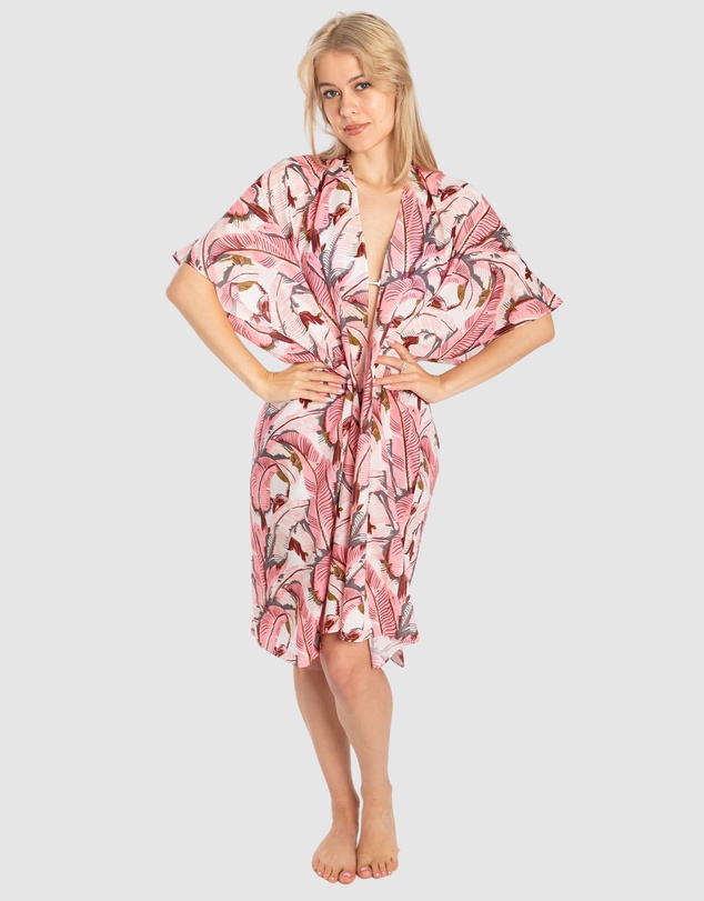 Sant And Abel - Women's Martinique® Pink Banana Leaf Cover Up