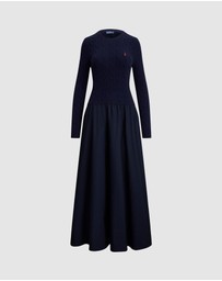 Polo Ralph Lauren - Cable-Knit Poplin Dress
