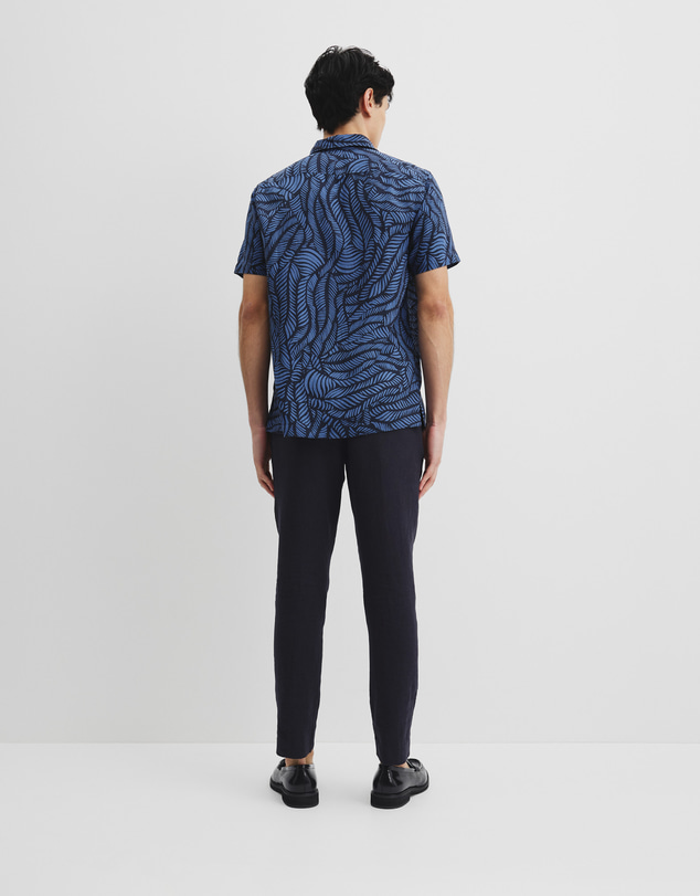 Country Road - Short Sleeve Leaf Linen Shirt