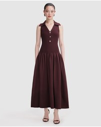 Self Portrait - Ribbed Knit Midi Dress
