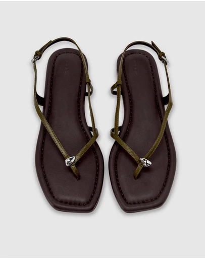 Brie Leon - Halle Flat Sandal - Leather