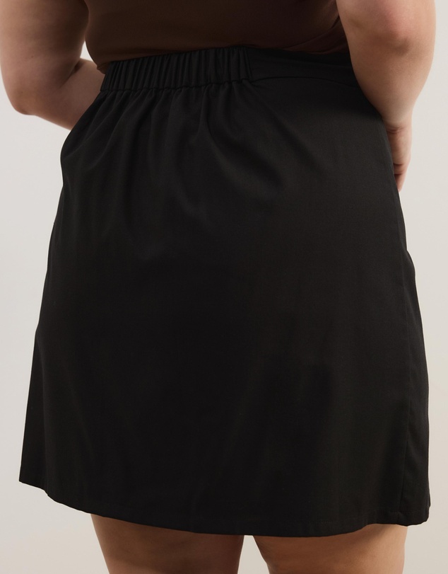 Atmos&Here Curvy - Sage Cotton Linen Blend Mini Skirt