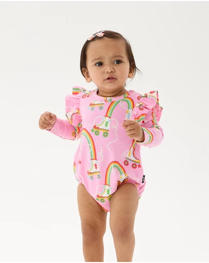 Rock Your Baby - Let The Good Times Roll Long Sleeve Frill Bubble Bodysuit