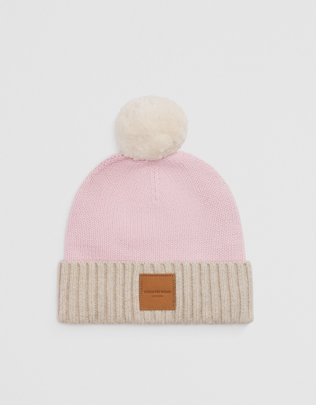 Country Road - Organically Grown Cotton Blend Patch Logo Beanie