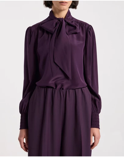 David Lawrence - Marlow Pussy Bow Silk Blouse