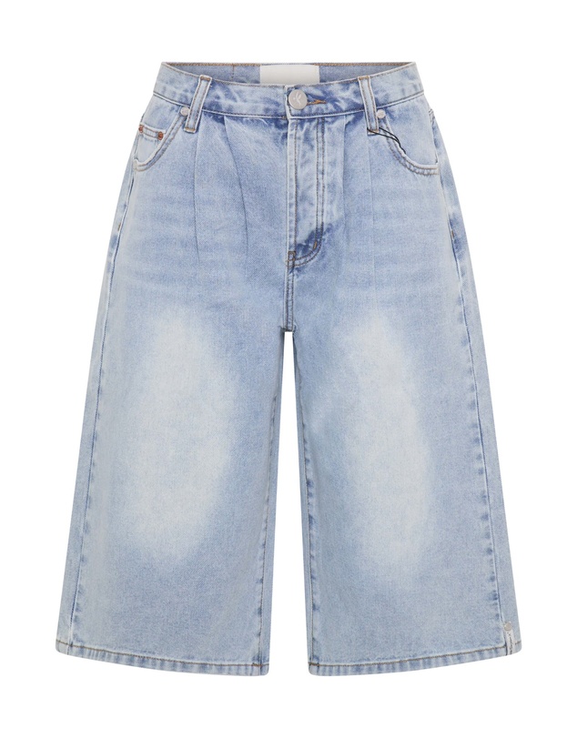 ONE TEASPOON - Beastie Low Waist Wide Leg Denim Jorts - Soft Blue