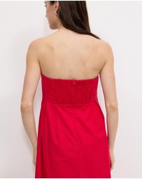 Calli - Karina Pleated Strapless Maxi Dress