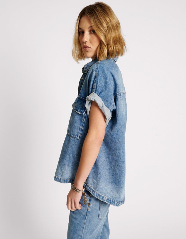 ONE TEASPOON - Blue Rapture Cut Off Denim Shirt