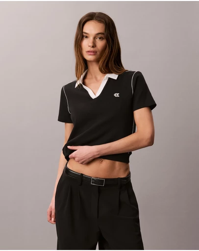 Calvin Klein Jeans - Slim Ribbed Cotton Polo Shirt