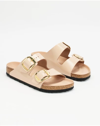 Birkenstock - Arizona Big Buckle Natural Leather Patent - Women's