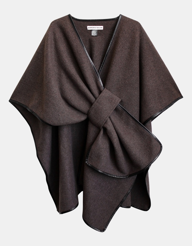 Morgan & Taylor - Jane Bias-Edged Poncho Chocolate Brown