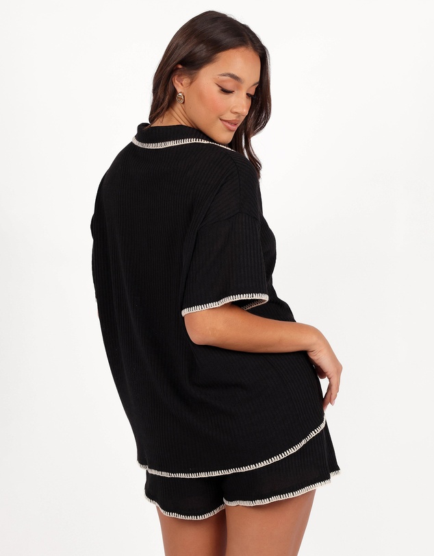 Petal & Pup - Essen Knit Shirt Set - Black Cream