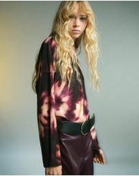 M.N.G - Tie-Dye Turtleneck Blouse