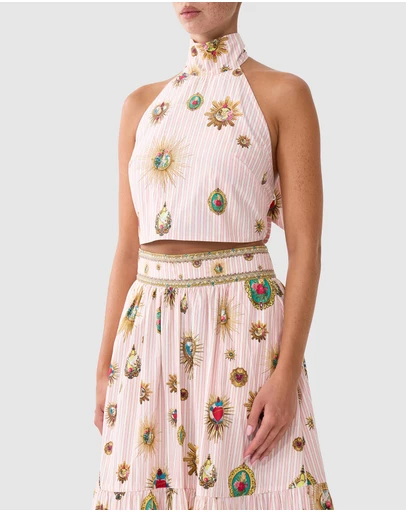 Camilla - Reversible Halter Tie Back Top