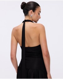 Minima Esenciales - Sereia Jersey Scarf Tie Maxi Dress