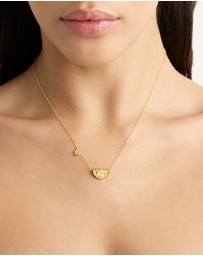By Charlotte - Gold Lotus November Birthstone Necklace