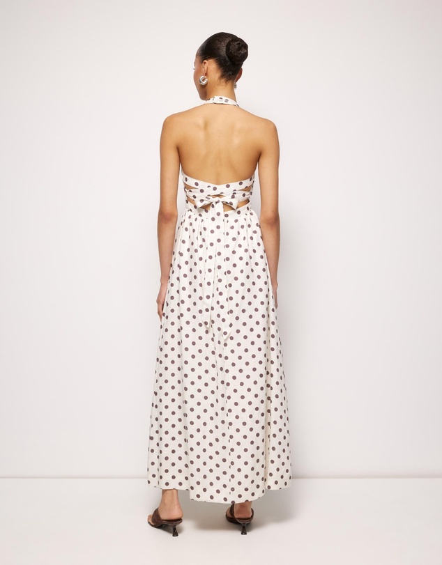 Revibe - Repaired AERE Tali Linen Cross Back Midi Dress - AU 6