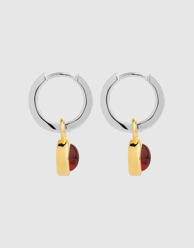 Najo - Solace 2-Tone Garnet Huggie Earring