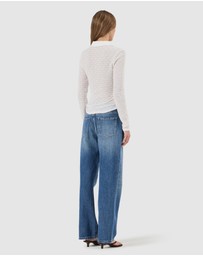 Rolla's - Daisy Lace Long Sleeve Shirt - White