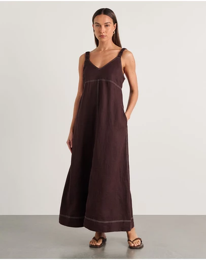 Jag - Sara Linen Midi Dress