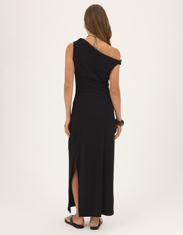 Atmos&Here - Heidi Organic Cotton Rib Off Shoulder Midi Dress
