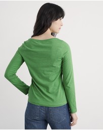Seasalt - Seasalt Cornwall Green Easel Long Sleeve Top