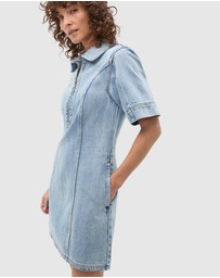 Seed Heritage - Denim Zip Mini Shirt Dress