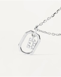 PDPAOLA - Mini Letter D Silver Necklace