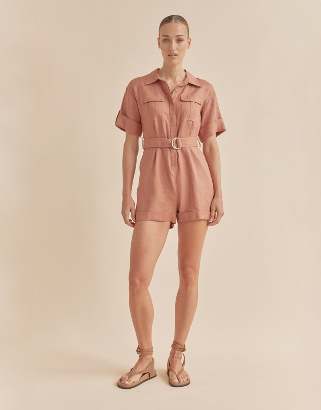 Amelius - Surreal Linen Playsuit