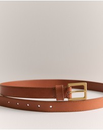 Trenery - Leather Slim Belt in Tan