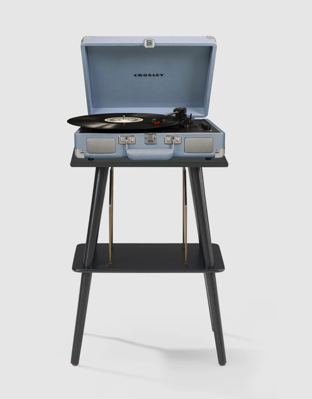Crosley - Crosley Cruiser Bluetooth Portable Turntable - Tourmaline + Crosley Entertainment Stand Bundle
