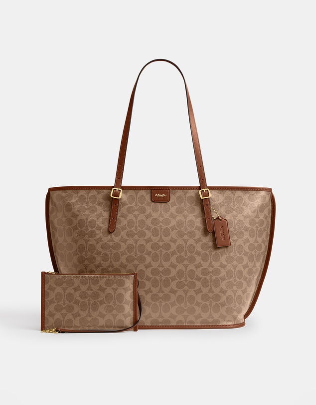 Coach - Signature Coated Canvas Taxi Tote Bag