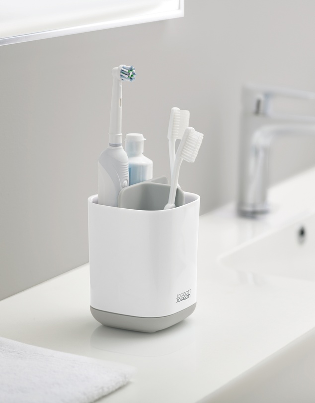 Joseph Joseph - EasyStore™ Small Toothbrush Caddy (Grey/White)